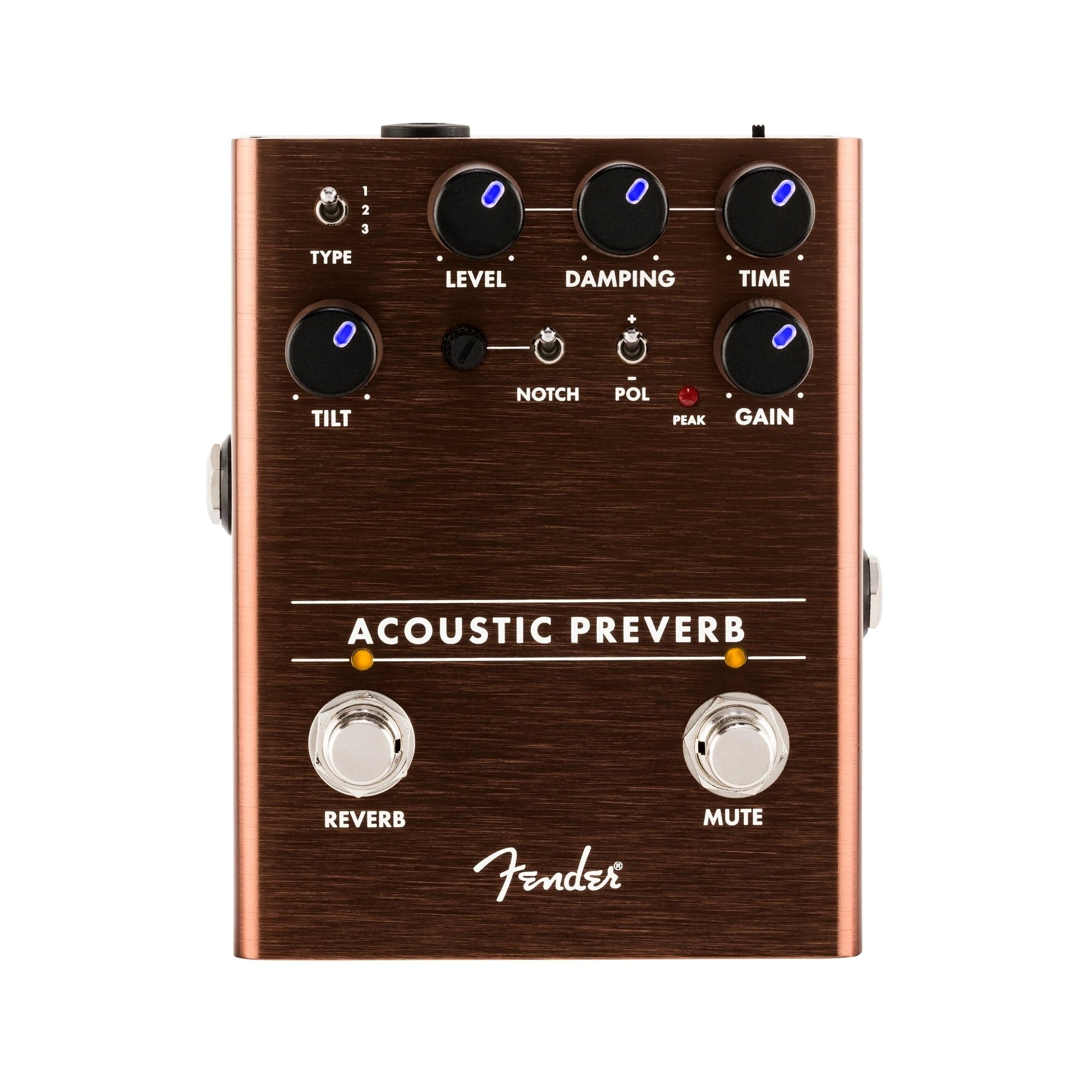 Fender Acoustic Preamp/Reverb Effects Pedal Copper