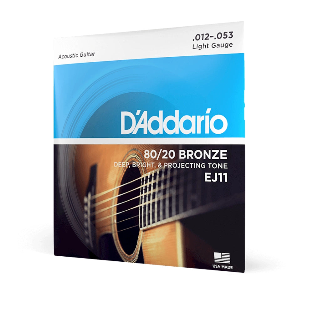 D'Addario EJ11 80/20 Bronze Light Acoustic Guitar Strings