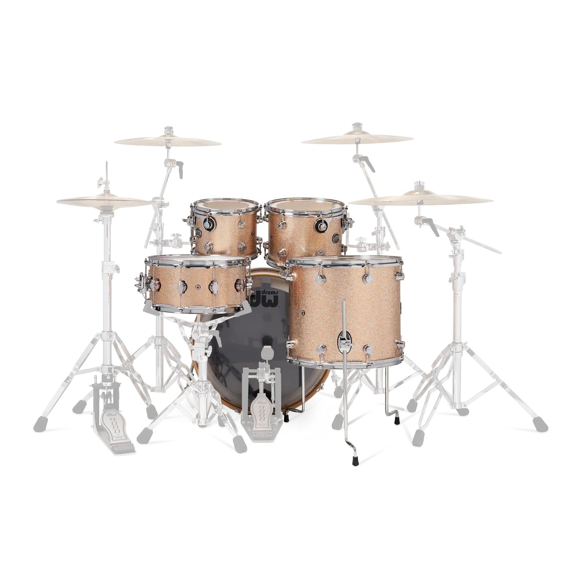 DW Performance Series Pack de 5 piezas de concha de arce de 8 capas - Brillo Bermuda