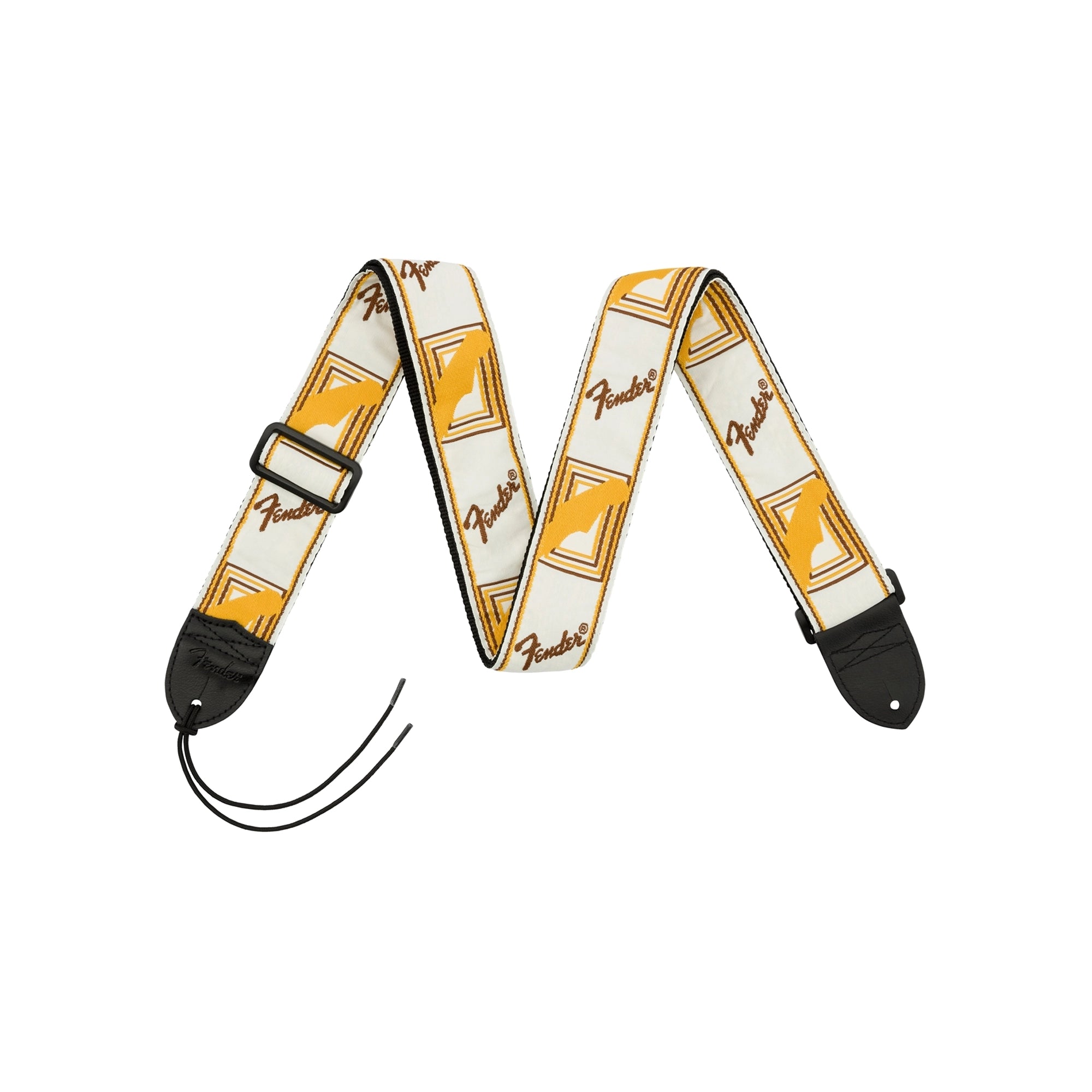 Fender 2" Monogrammed Guitar Strap White/Brown/Yellow