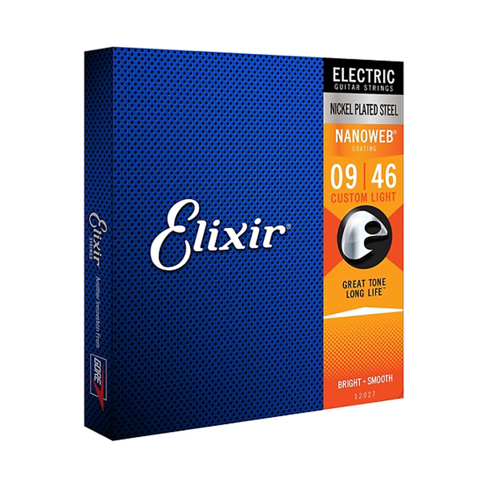 Cuerdas de guitarra eléctrica Elixir con recubrimiento NANOWEB, personalizadas ligeras (.009-.046)