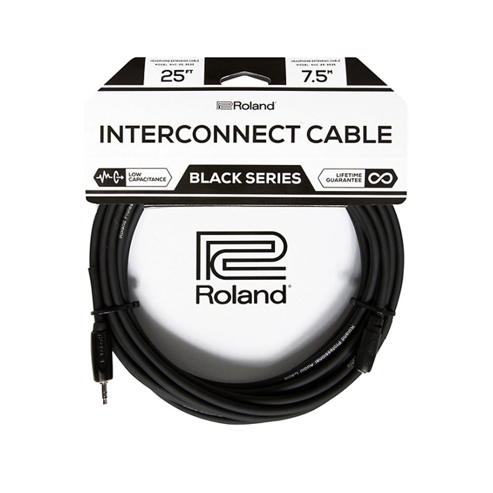 Roland 3.5mm TRS Male to Female Headphone Extension Cable 25 ft