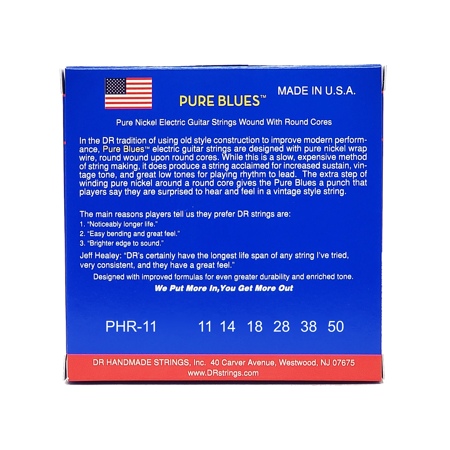 DR Pure Blues™ - Pure Nickel Electric Guitar Strings: Heavy (11-50)