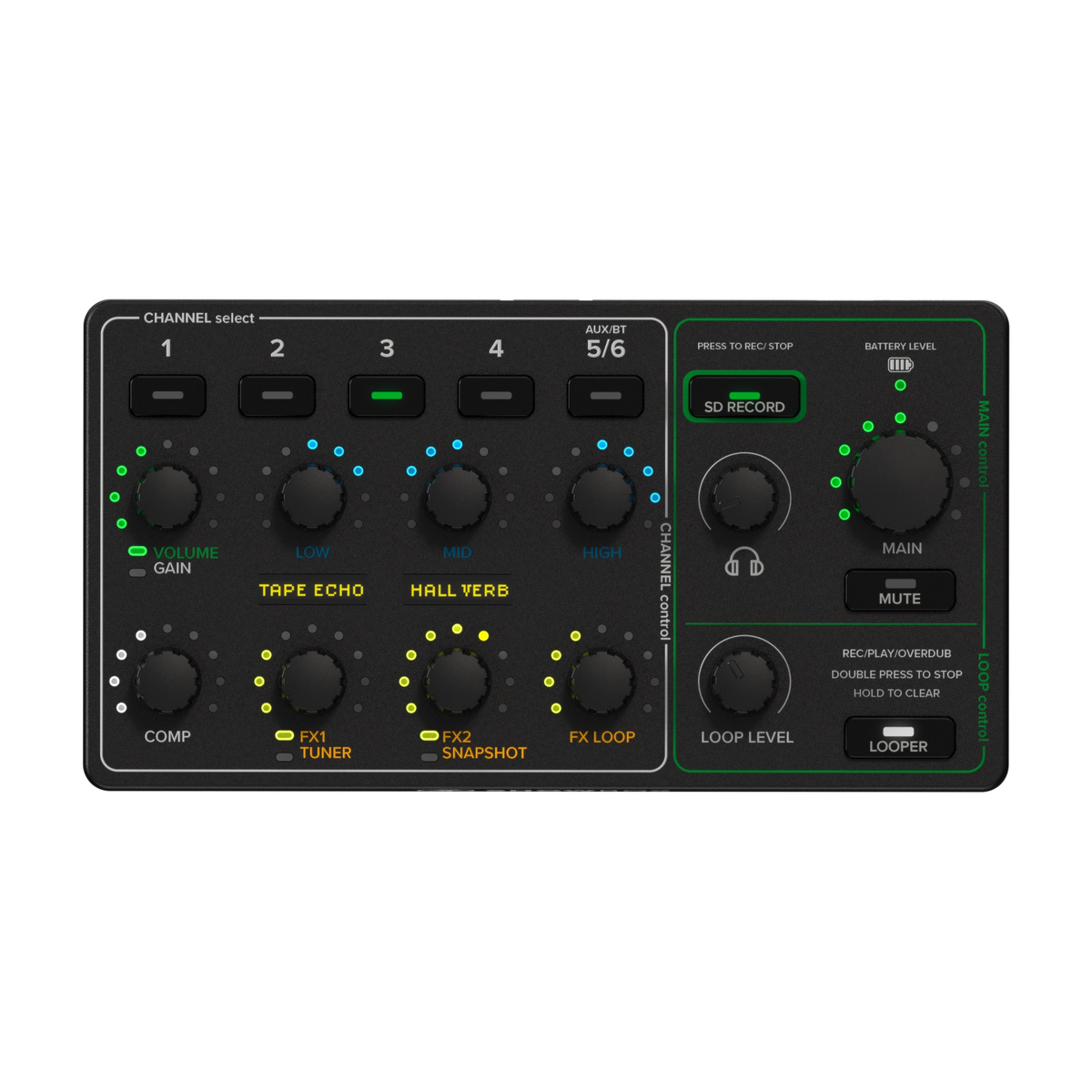 Mackie Showbox Battery-Powered All-In-One Live Performance Rig Breakaway Mix Controller front view