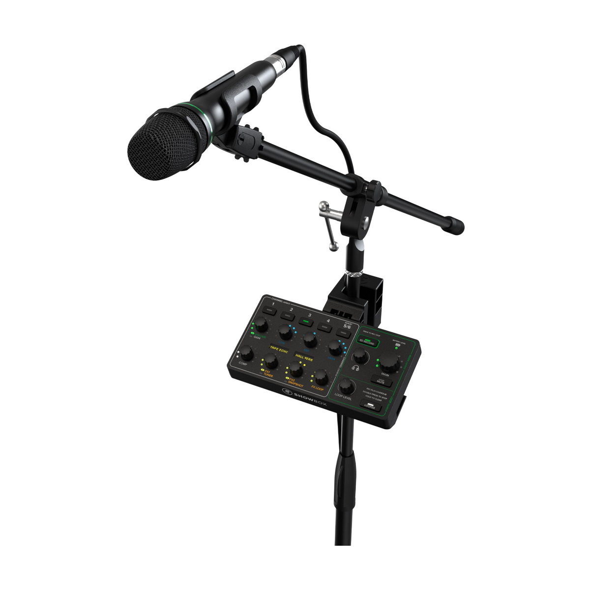 Mackie Showbox Battery-Powered All-In-One Live Performance Rig Breakaway Mix Controller with mic stand