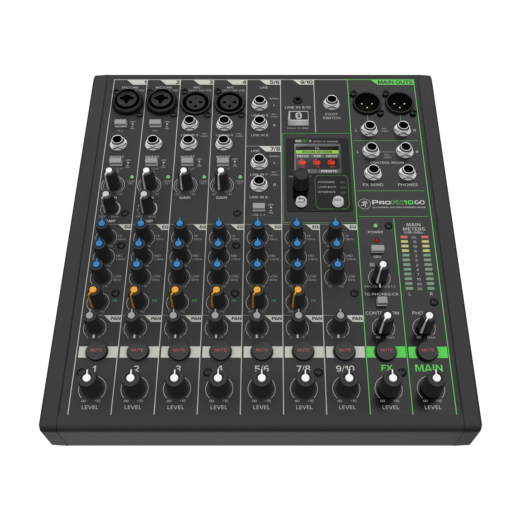 Mackie ProFX10 Go Battery-powered 10-channel Mixer with USB