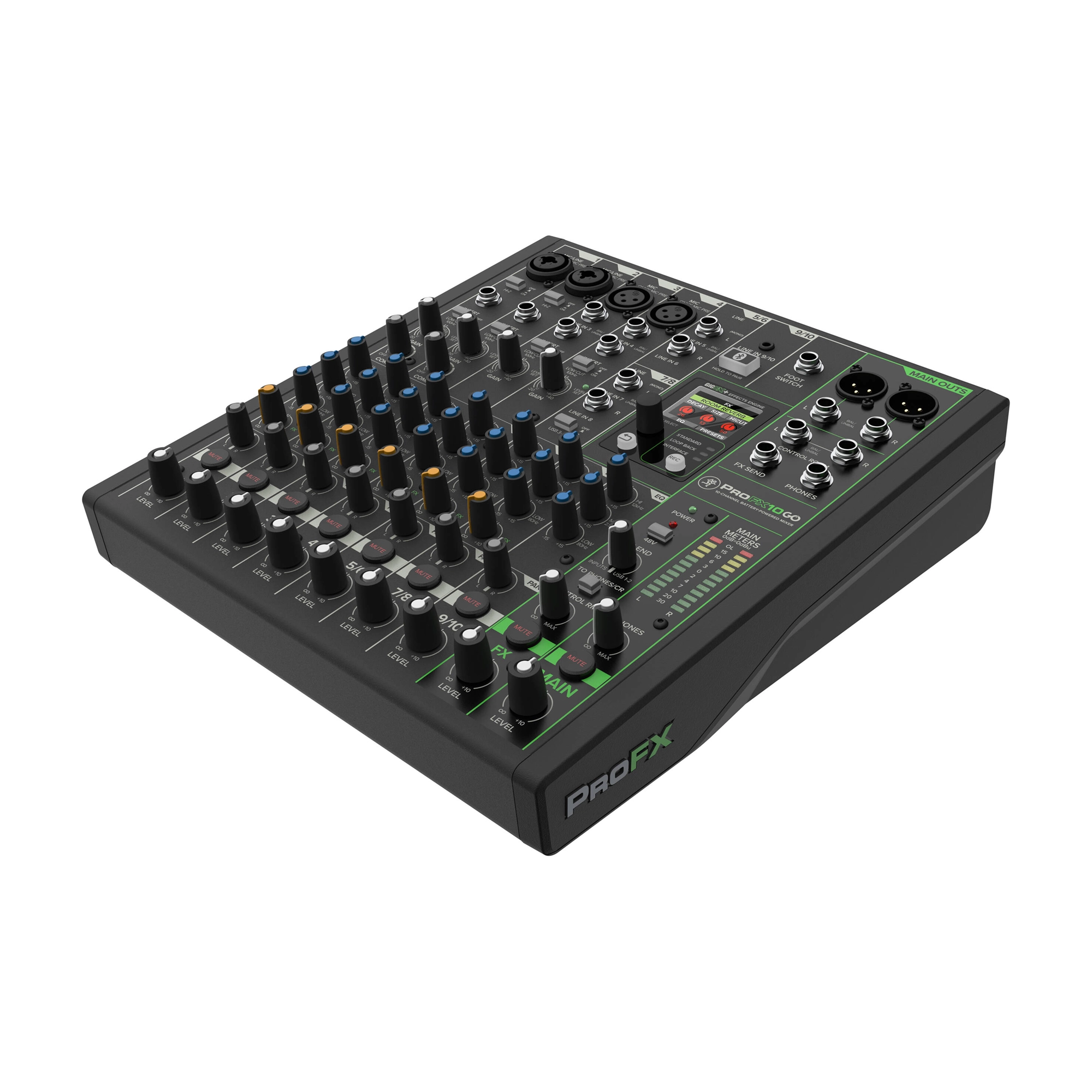 Mackie ProFX10 Go Battery-powered 10-channel Mixer with USB