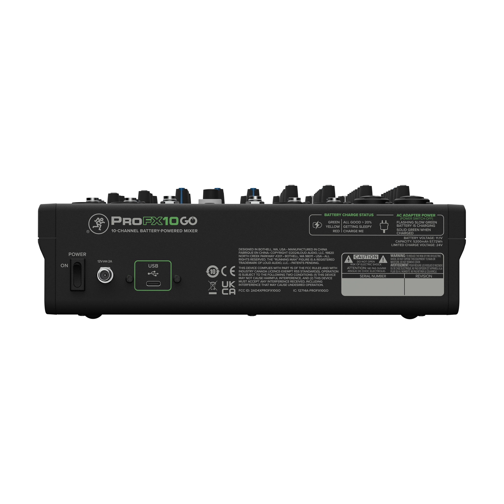 Mackie ProFX10 Go Battery-powered 10-channel Mixer with USB