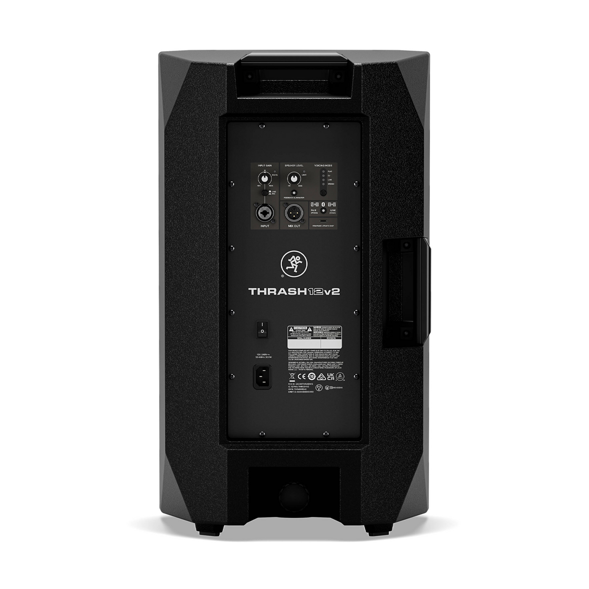 Mackie Thrash 12V2 Wireless Powered PA Speaker - Bluetooth back panel view