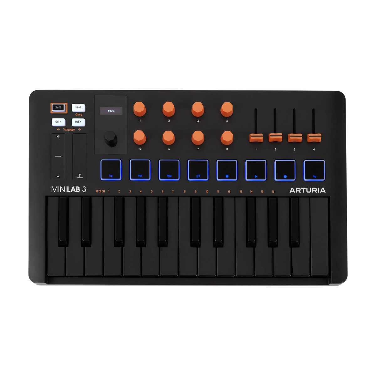 Arturia MiniLab 3 25 Slim-key Controller - Black/Orange