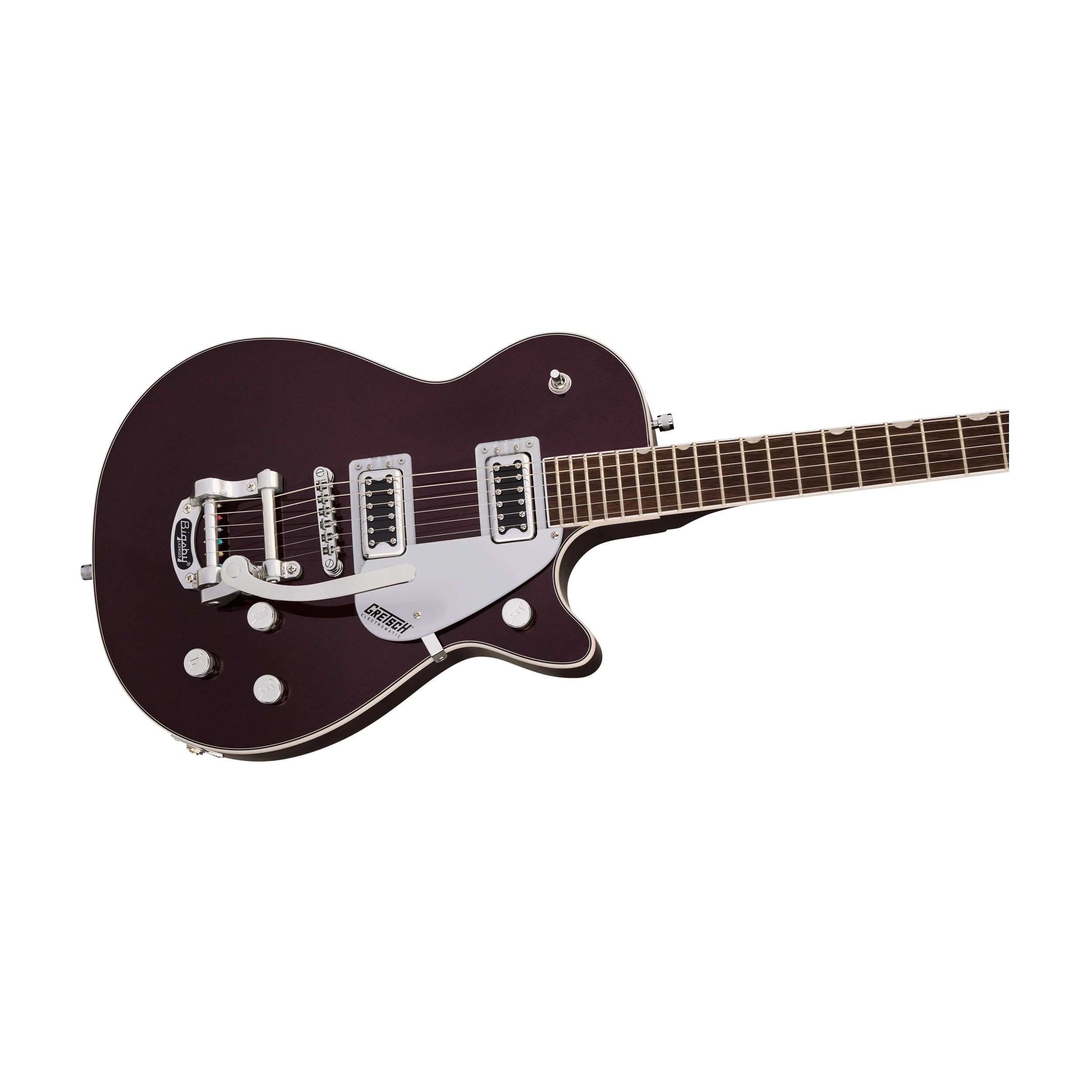 Tilted view of Grestch G5230T Electromatic Jet Electromatic Electric Guitar - Dark Cherry Metallic