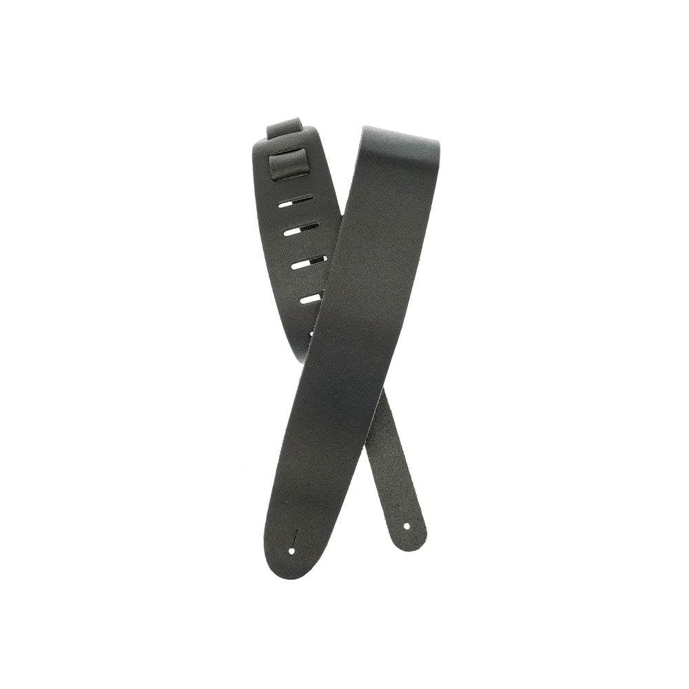 D'addario 2.5-Inch Basic Classic Leather Guitar Strap Adjustable 44.5" To 53" - Black