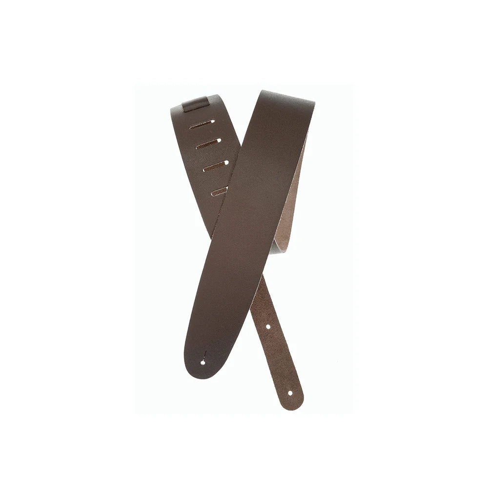 D'addario 2.5-Inch Basic Classic Leather Guitar Strap Adjustable 44.5" To 53" - Brown