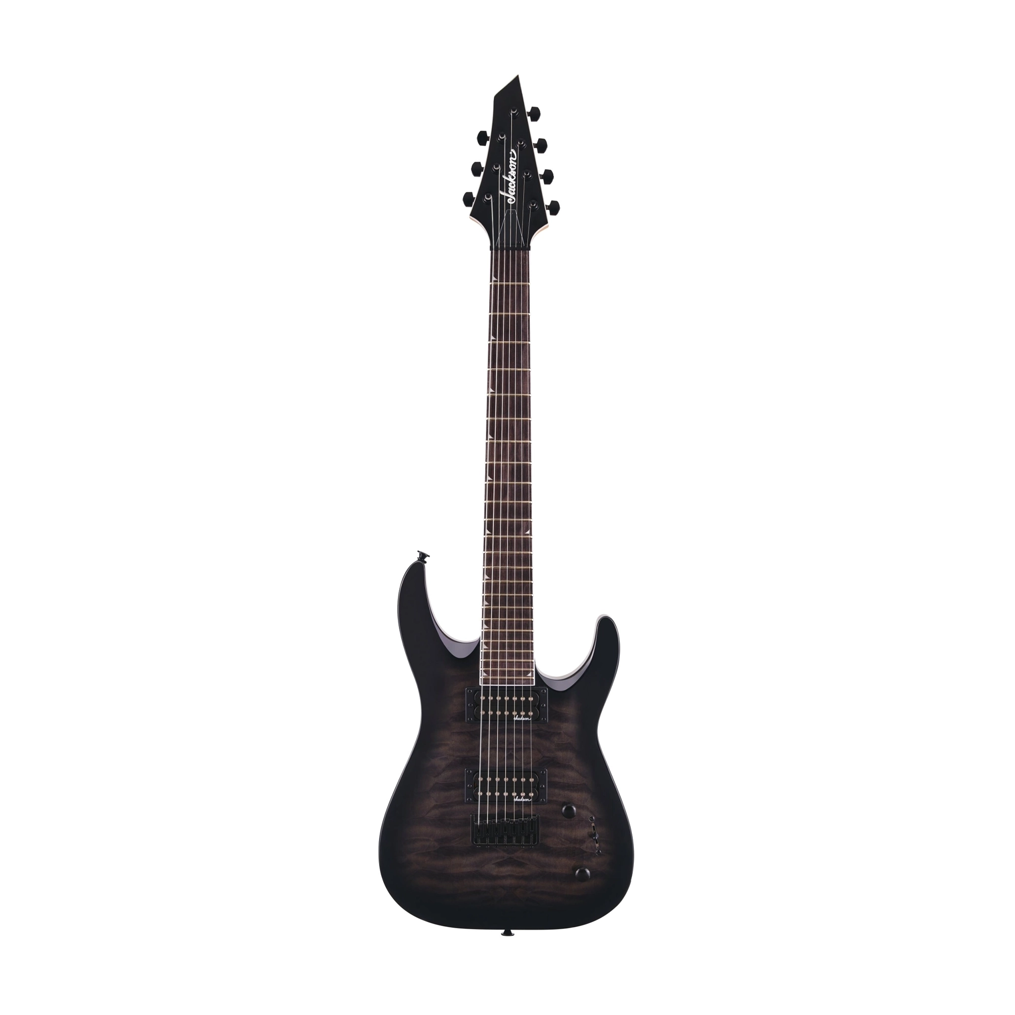 Jackson Js Series Dinky Arch Top JS22Q-7 Dka Ht 7-String Electric Guitar - Transparent Black Burst
