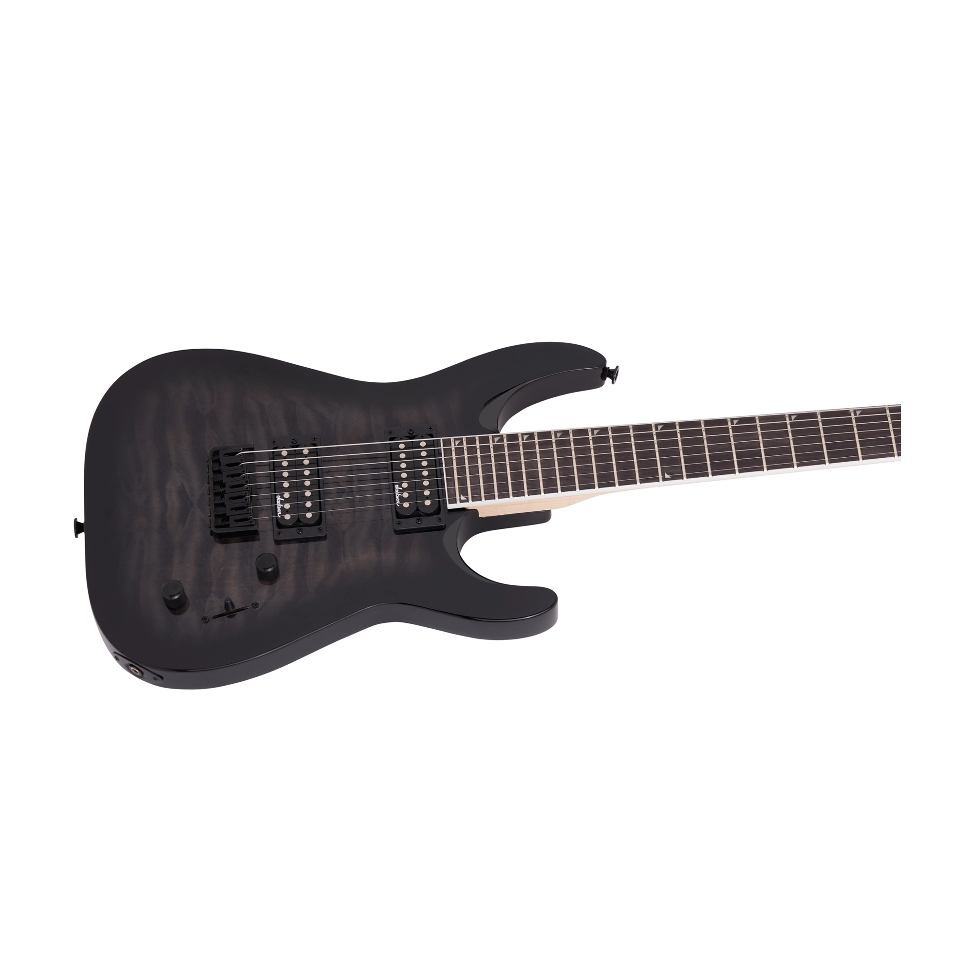 Jackson Js Series Dinky Arch Top JS22Q-7 Dka Ht 7-String Electric Guitar - Transparent Black Burst