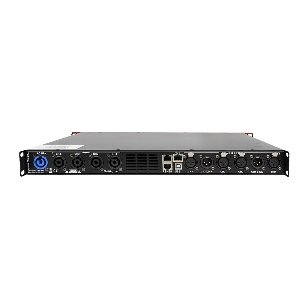 Amplificador de Potencia Inteligente Class-D Blastking D4K-4S de 4,000 Vatios y 4 Canales DSP