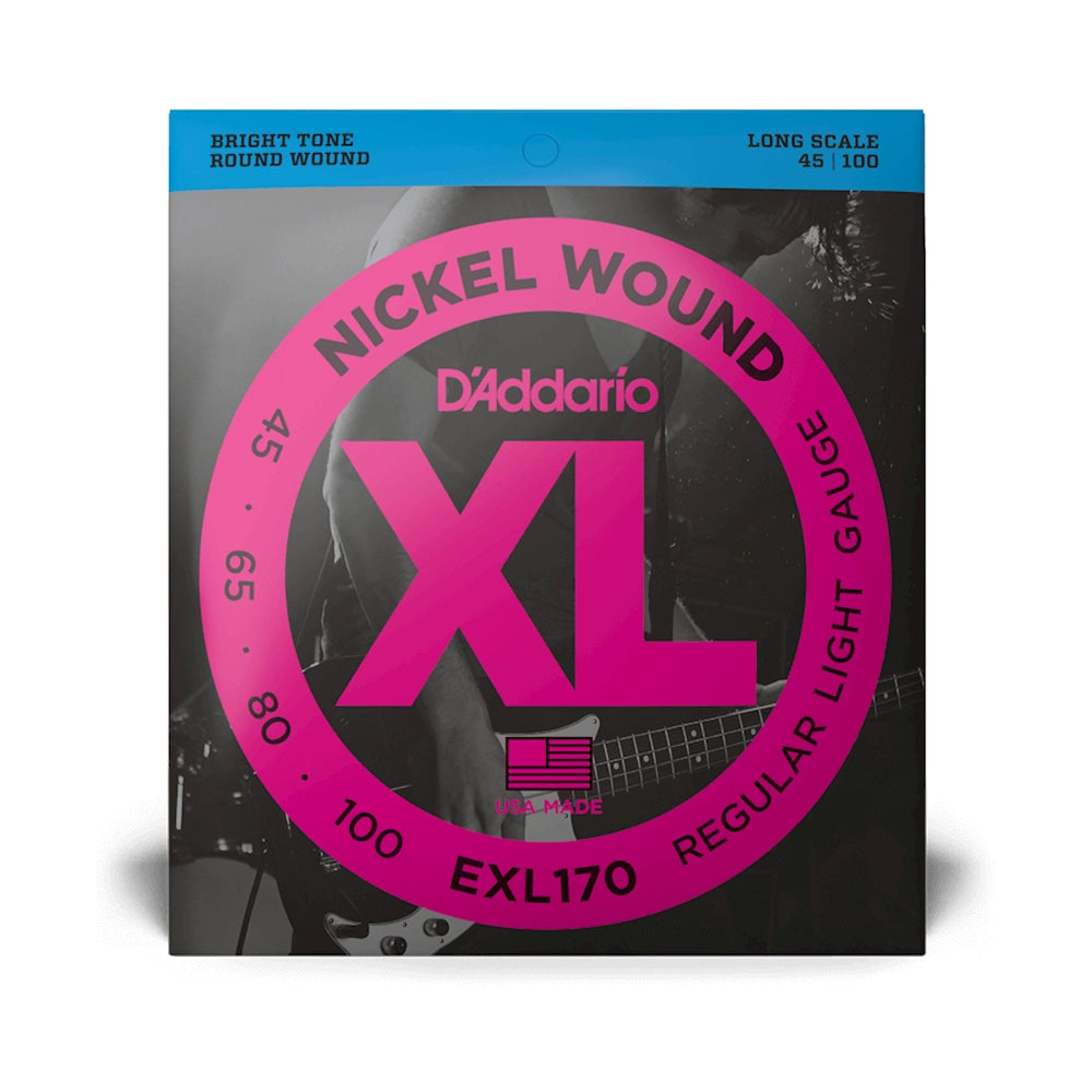 Cuerdas de Bajo Eléctrico D'Addario EXL170 Niqueladas Brillantes Redondas