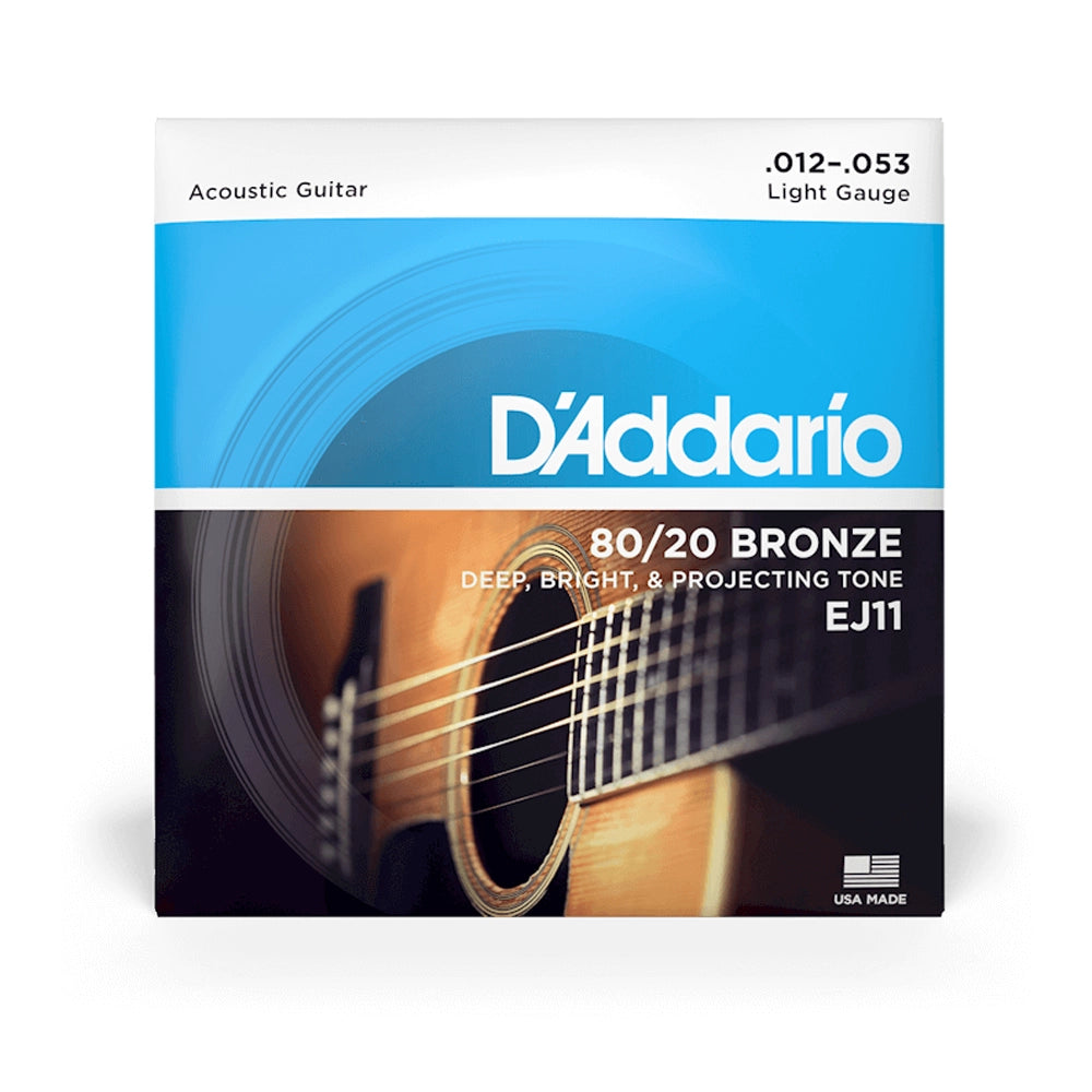 D'Addario EJ11 80/20 Bronze Light Acoustic Guitar Strings