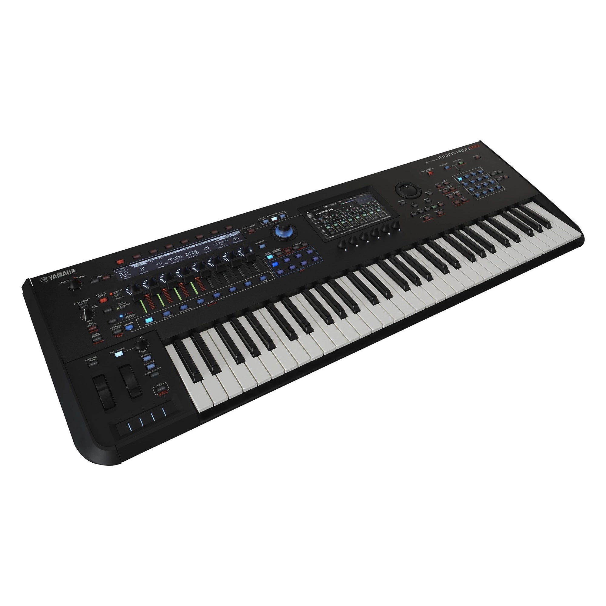 Front angle view of Yamaha Montage M6 61-key Synthesizer