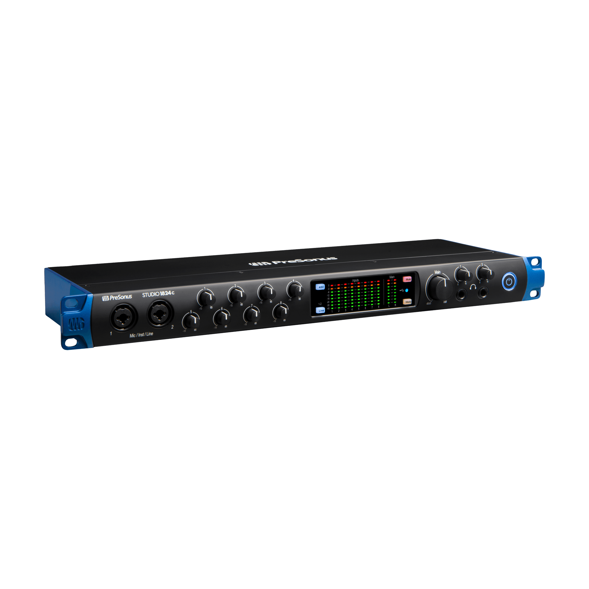 Front view of PreSonus Studio 1824C USB-C Audio Interface