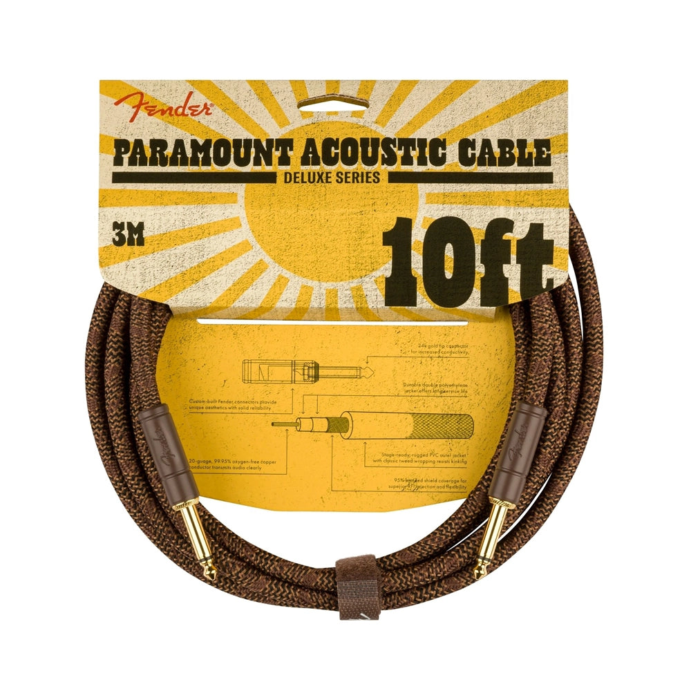 Fender Paramount Acoustic Instrument Cable - 18.6 foot, Brown