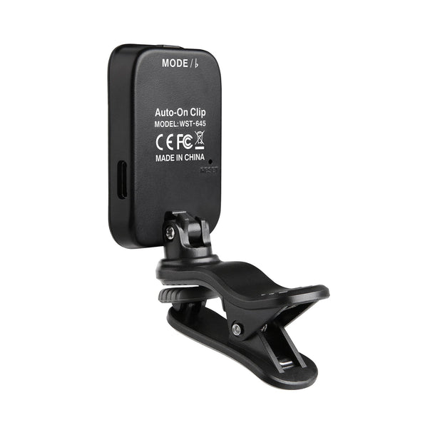 Cherub Wst-645 Auto-On Rechargeable Clip Tuner - Black