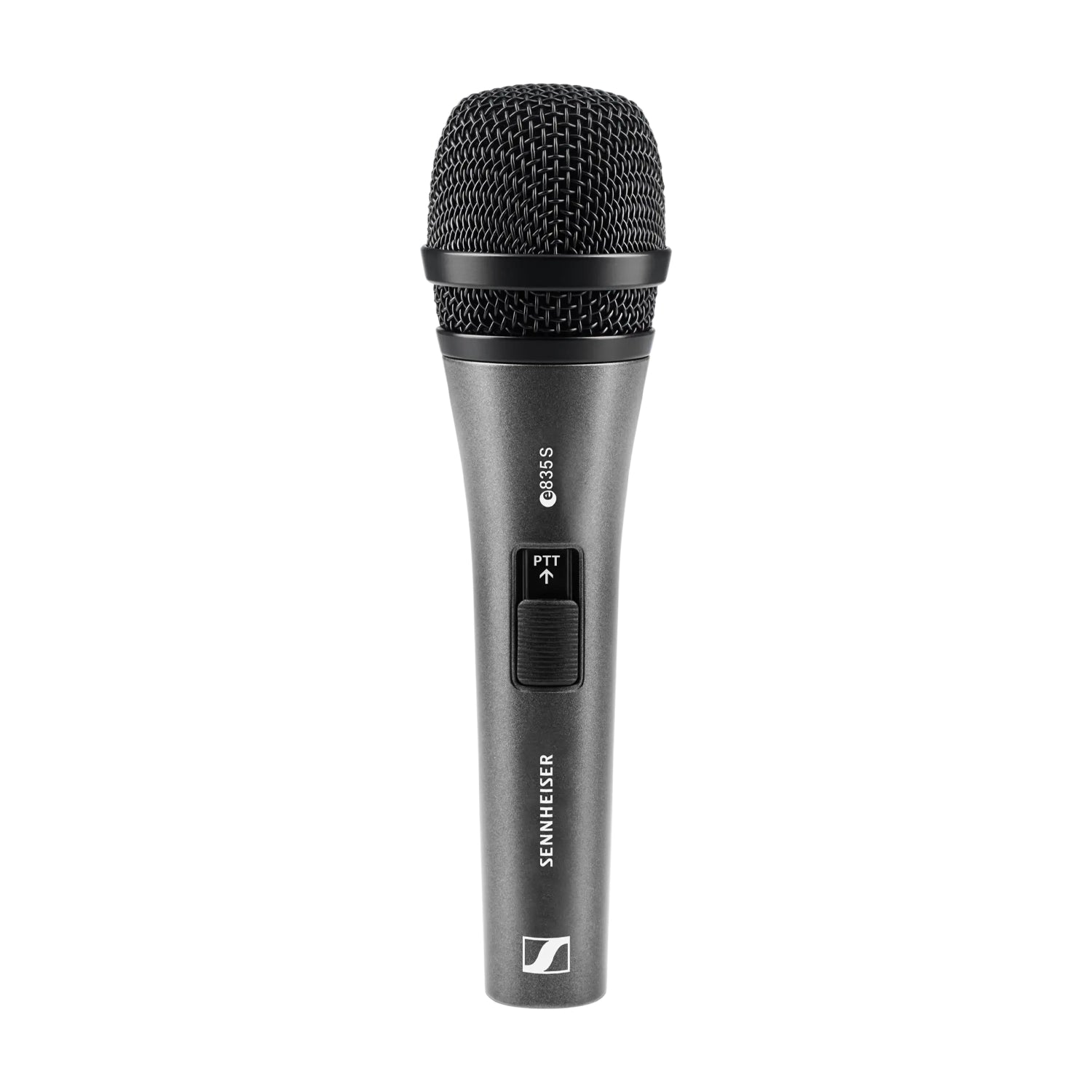 Sennheiser E 835-S-PTT on white background.