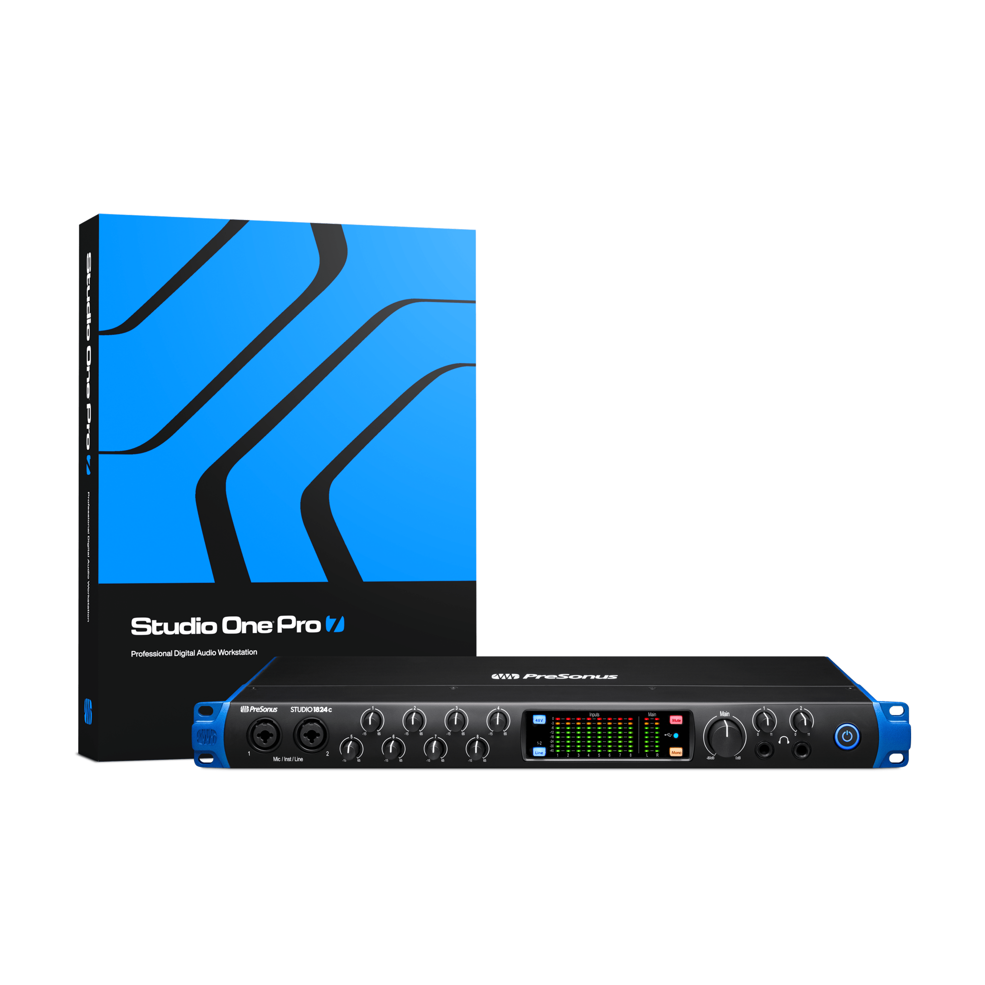 Full view of PreSonus Studio 1824C USB-C Audio Interface