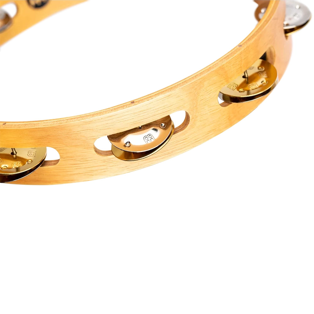 Meinl Recording-Combo Wood Tambourine One Row Dual Alloy Jingles Super Natural