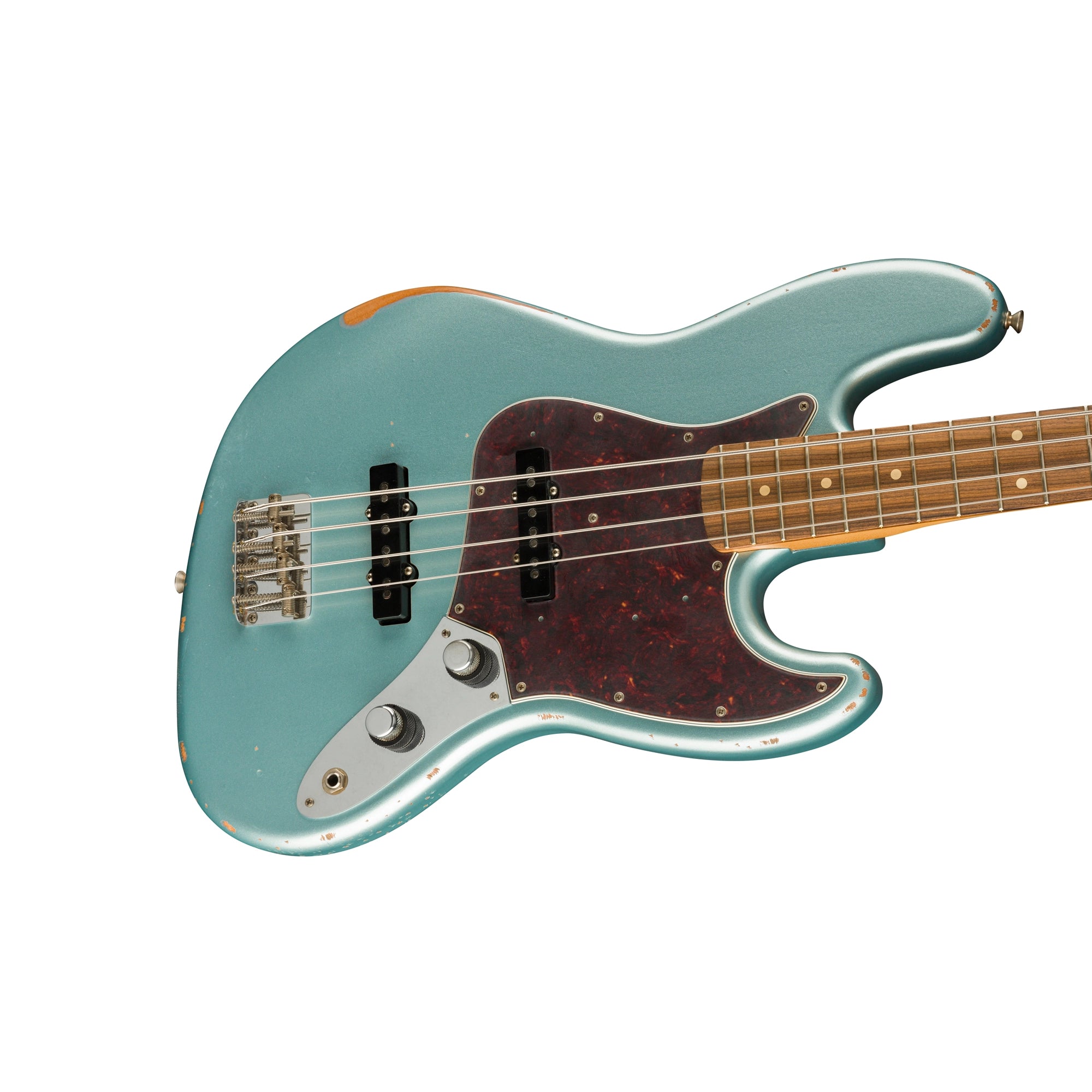 Fender 60th Anniversary Road Worn Electric Jazz Bass Guitar- Firemist Silver