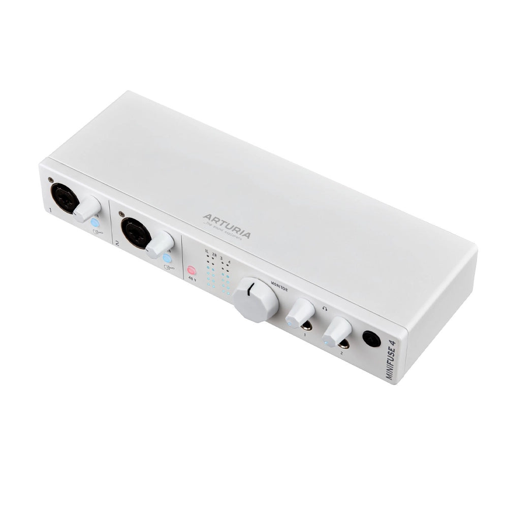 Arturia MiniFuse 4 Interfaz de Audio/MIDI USB 4x4 Portátil (Blanco)
