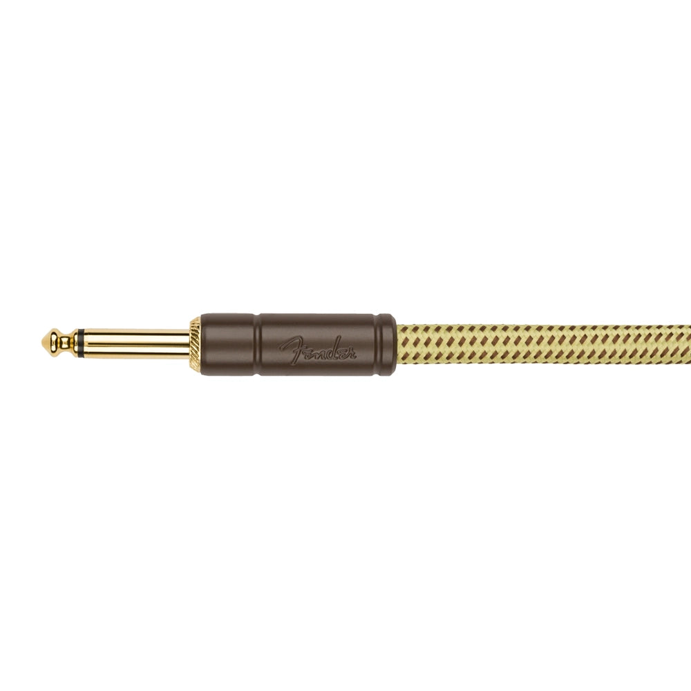 Fender Deluxe Series 30' Coiled Instrument Cable - Tweed