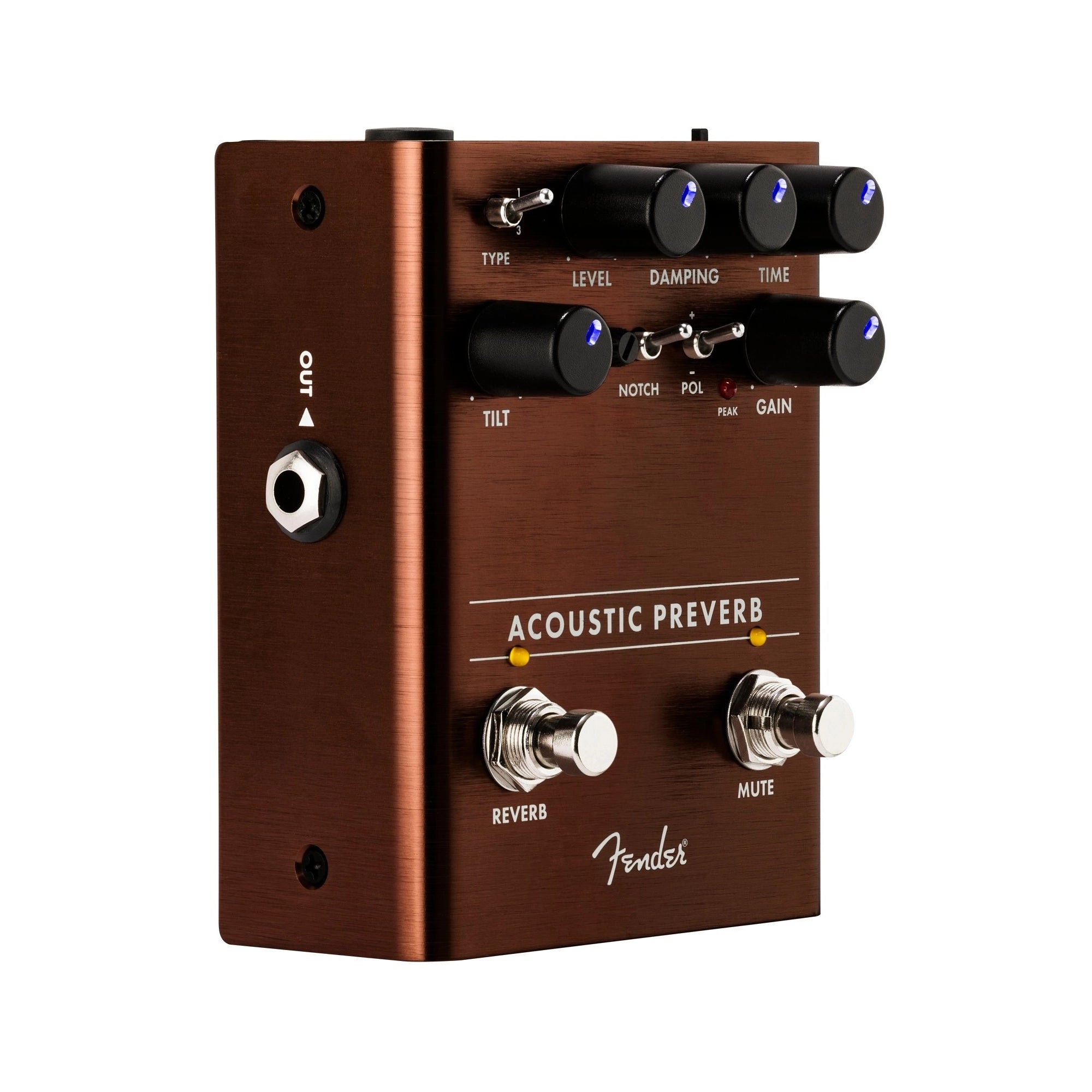 Fender Acoustic Preamp/Reverb Effects Pedal Copper