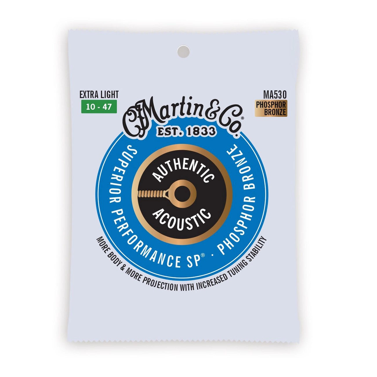 Martin MA530S Authentic Acoustic Marquis Silked 92/8 Phosphor Bronze Guitar Strings 10-47