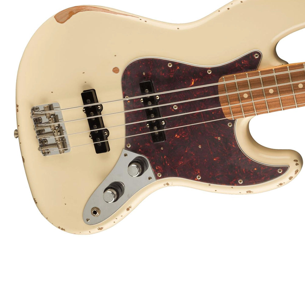 Fender 60th Anniversary Road Worn Electric Jazz Bass Guitar- Olympic White