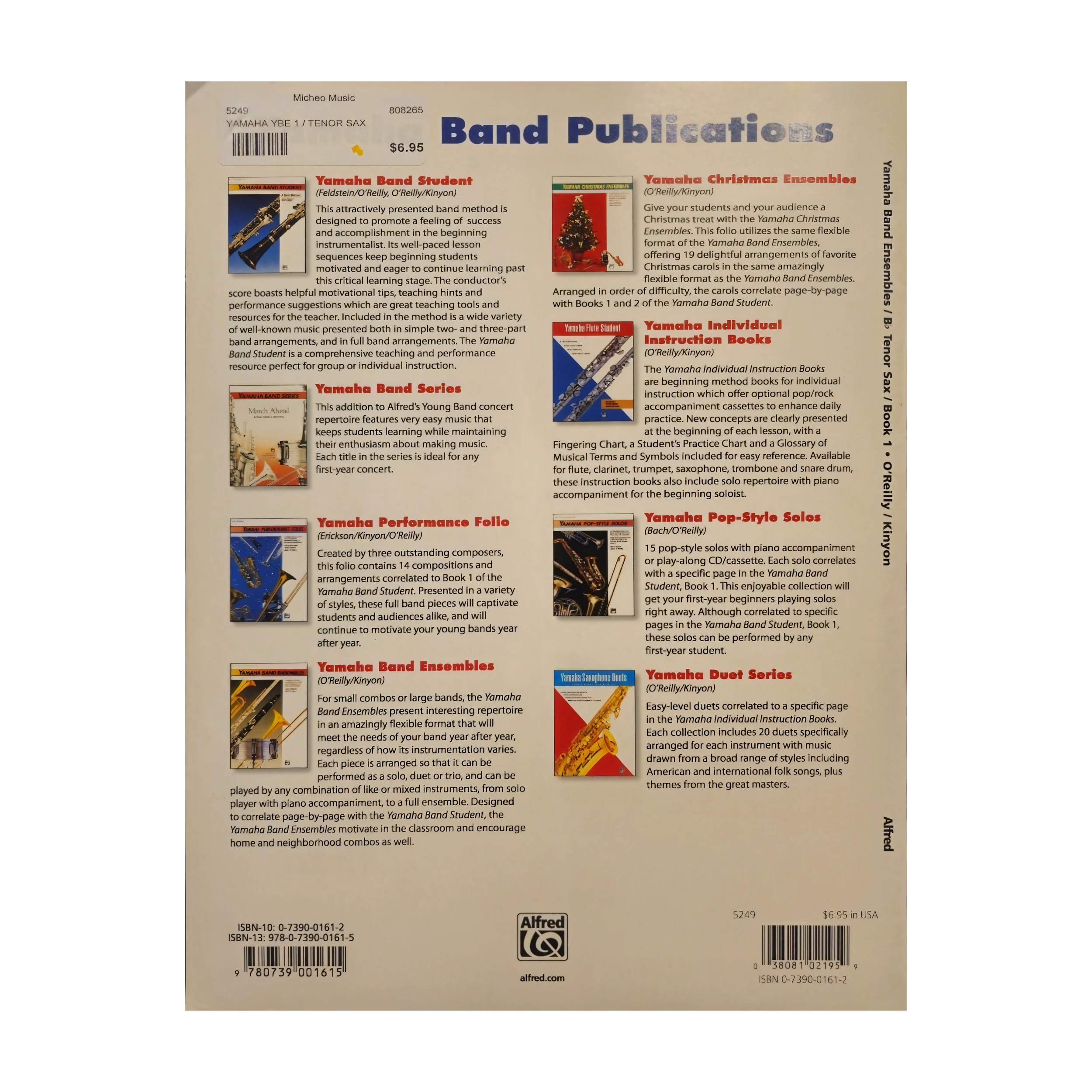 Yamaha Band Ensembles, Book 1: Tenor Sax Book