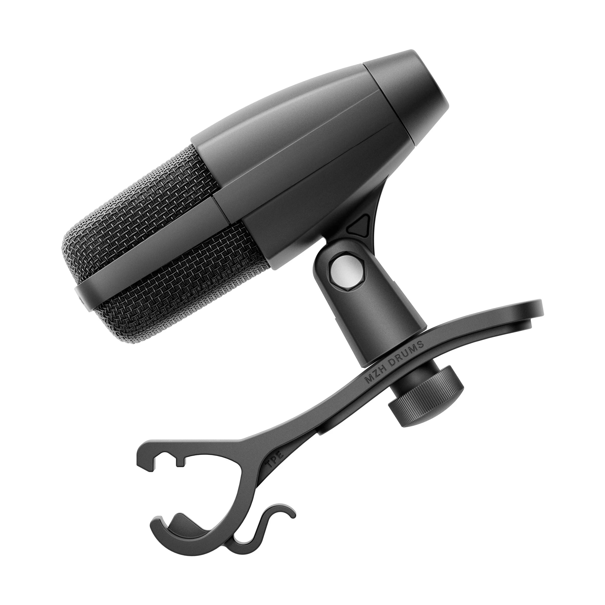 Side view of MD 421 Kompakt + Drum Clip