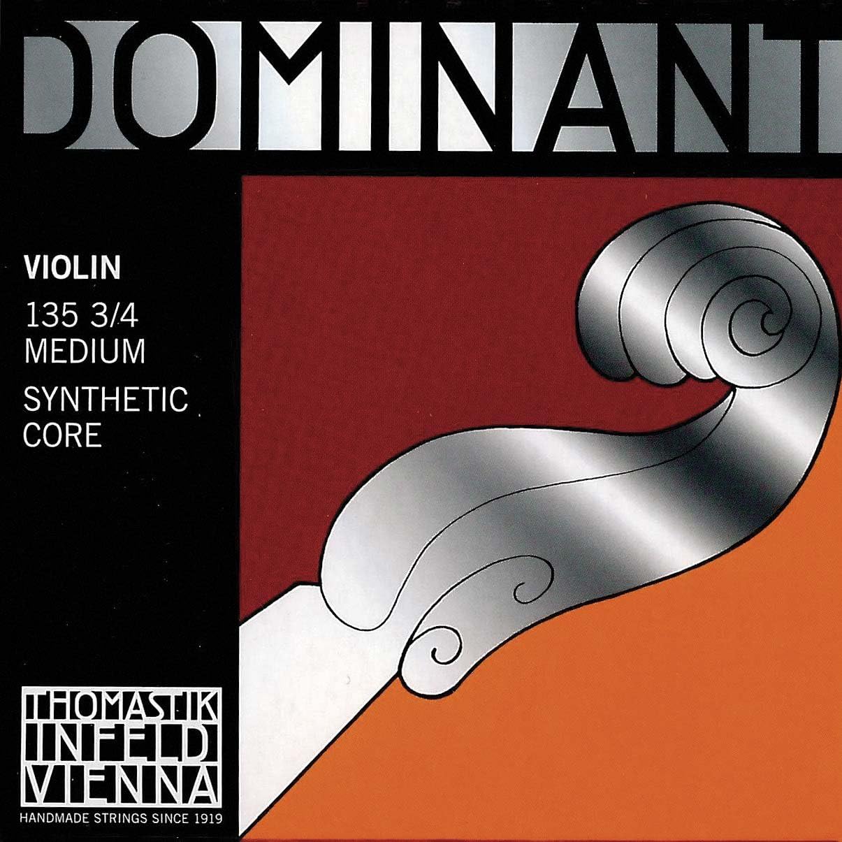 Thomastik Dominant 3/4 Violin String Set - Medium Gauge - Aluminum/Steel Ball-End E