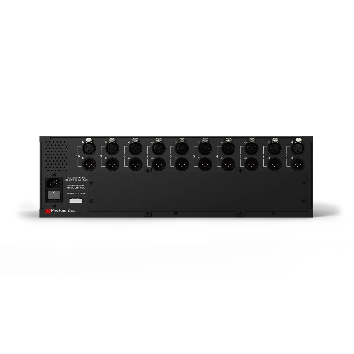 Harrison Audio D510r 500 Series Chassis back panel view