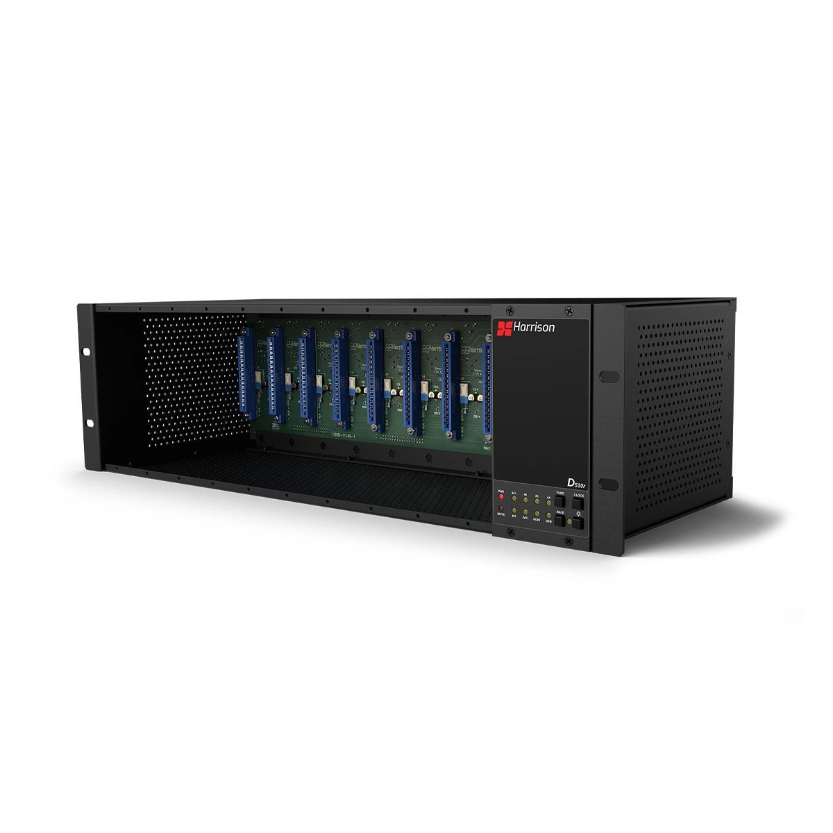 Harrison Audio D510r 500 Series Chassis front side angle panel view