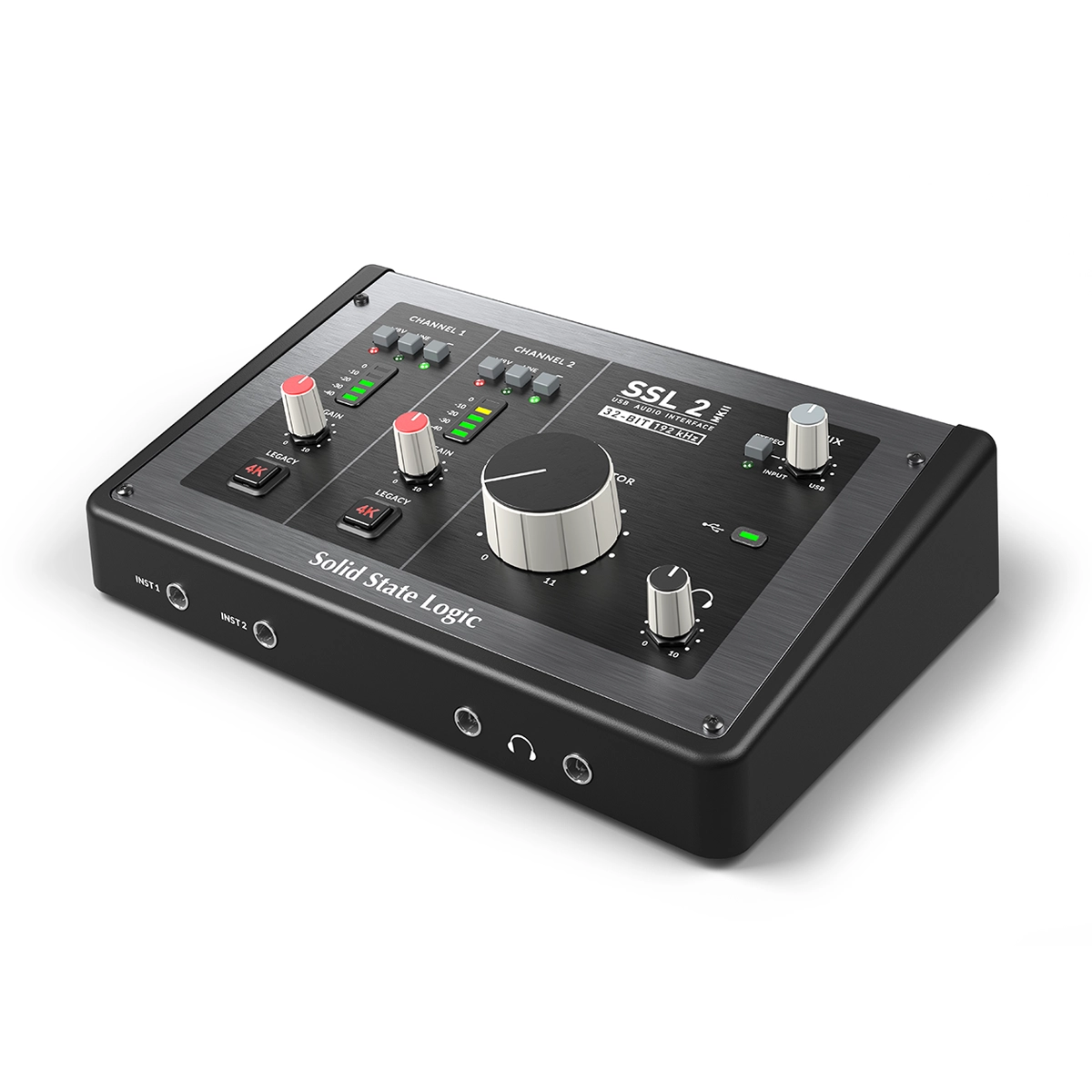 Solid State Logic SSL 2 MKII 2 X 2 USB-C Audio Interface - 729706X2 front side angle view