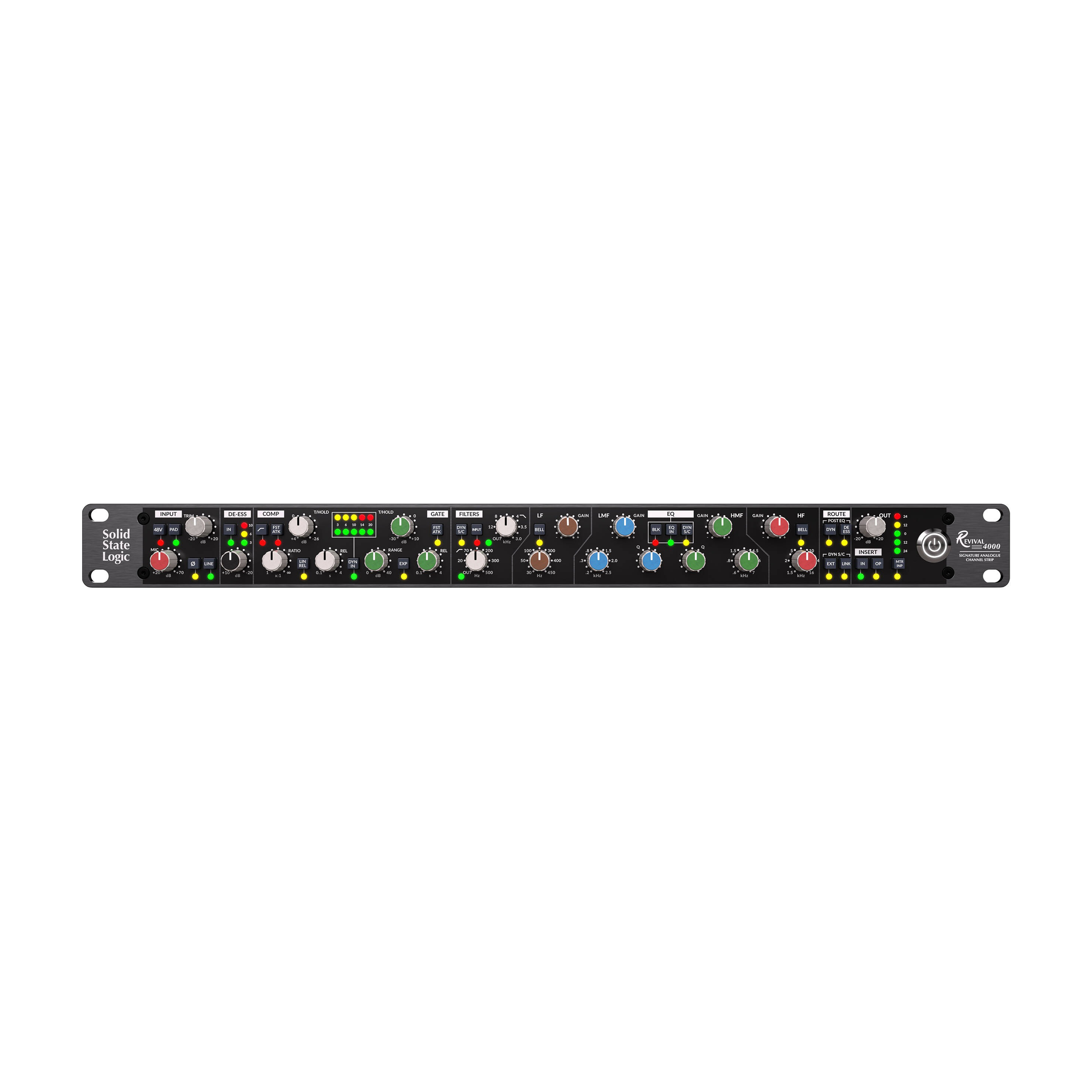 Solid State Logic Revival 4000 Analog Channel Strip - 729747X3 front panel view