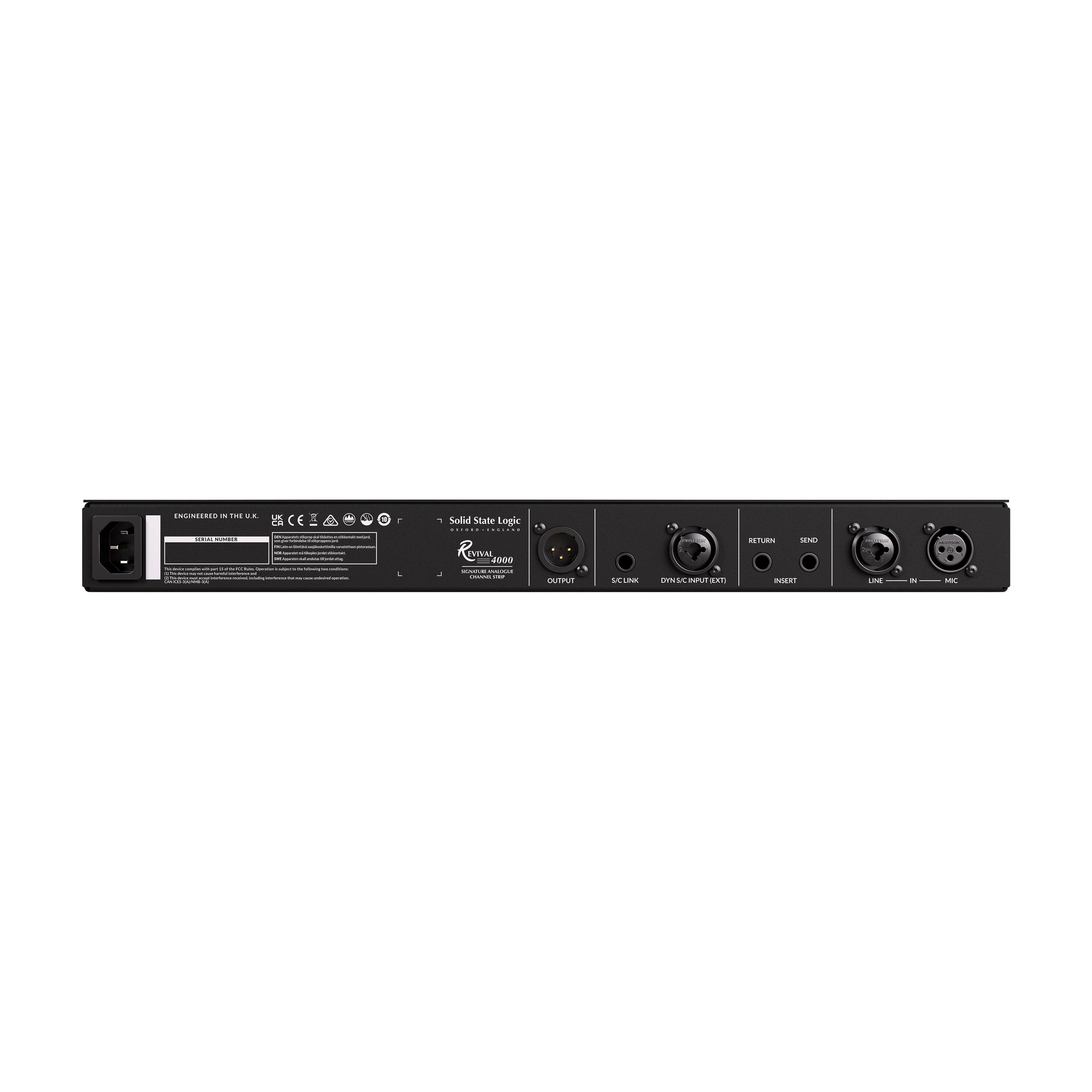 Solid State Logic Revival 4000 Analog Channel Strip - 729747X3 back panel view