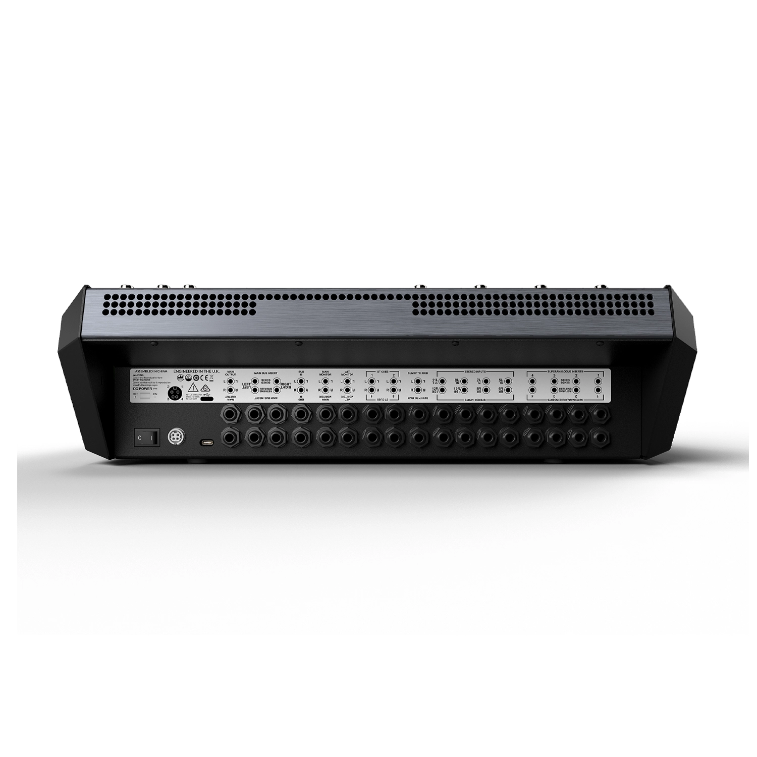 Solid State Logic 729752X2 Big Six 18-Input Desktop Analog Mixer & Interface back panel view