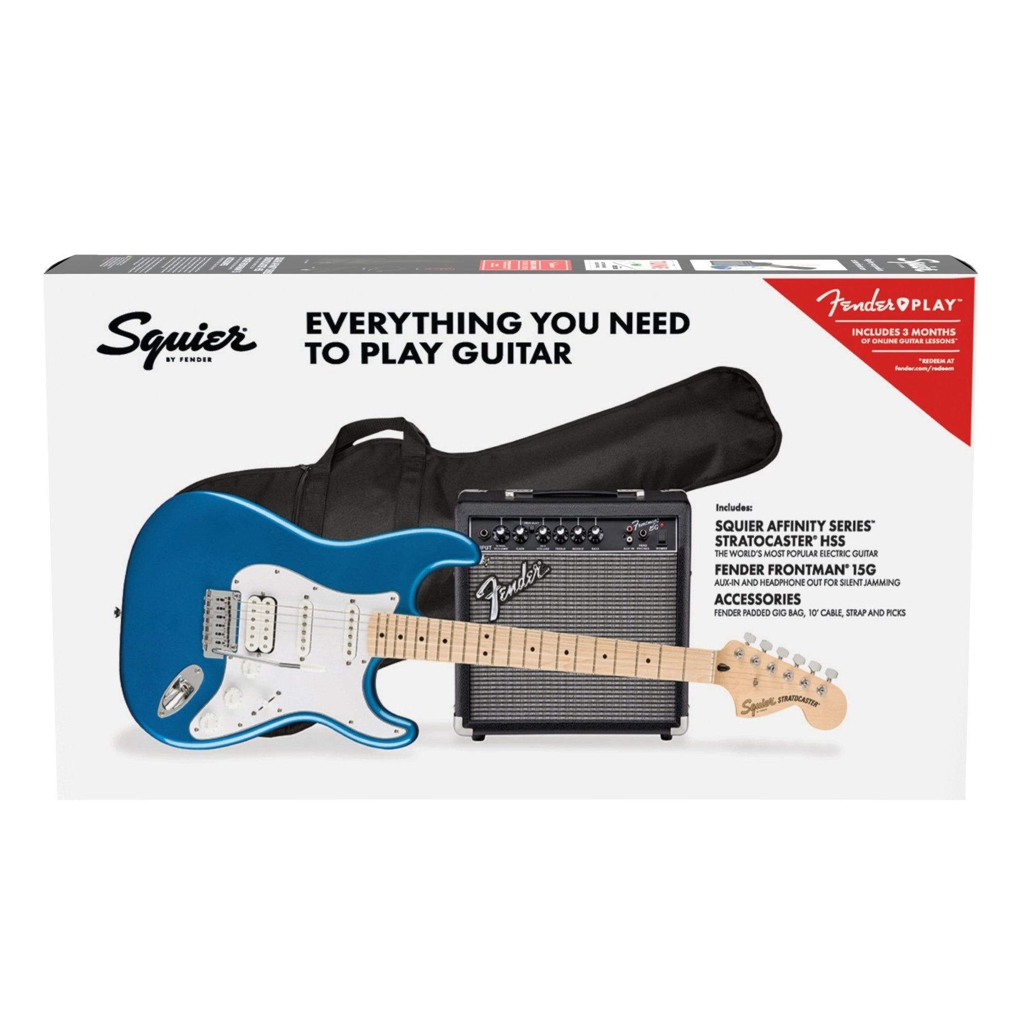Squier Affinity Series Stratocaster HSS Pack - Lake Placid Blue