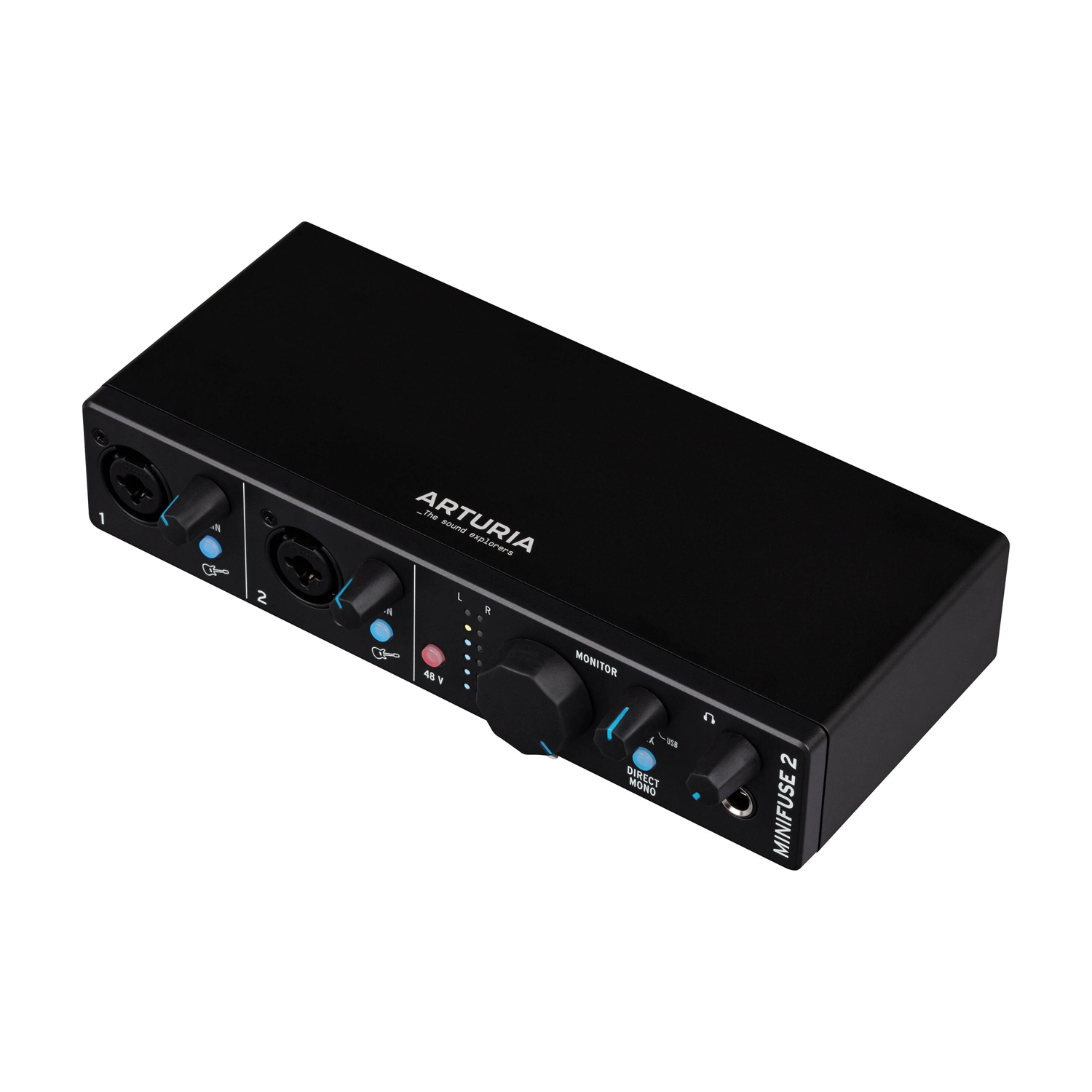 Arturia MiniFuse 2 Portable 2x2 USB Type-C Audio/MIDI Interface front angle view