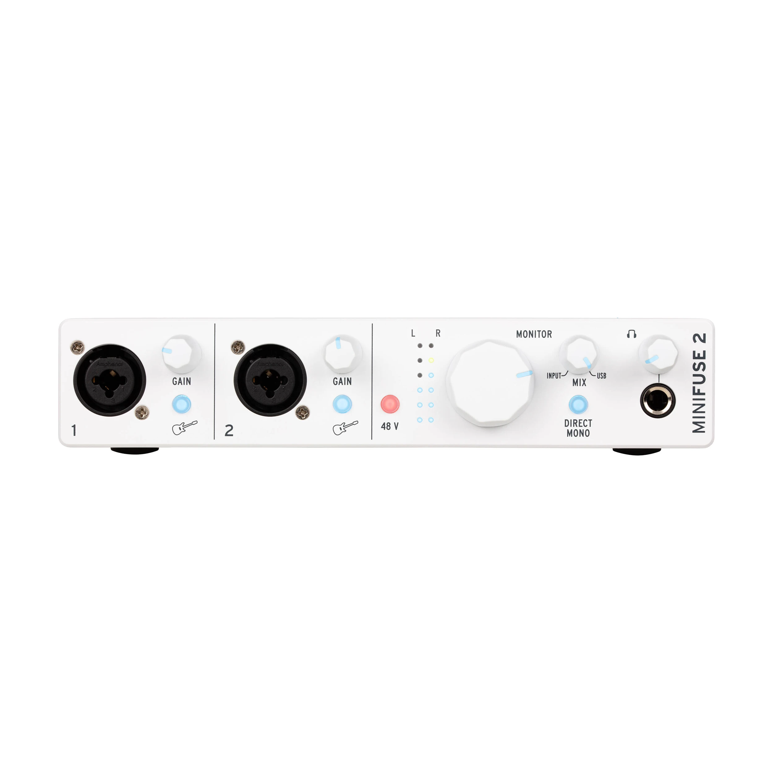 Front view of Arturia Minifuse 2 Usb-C Audio Interface