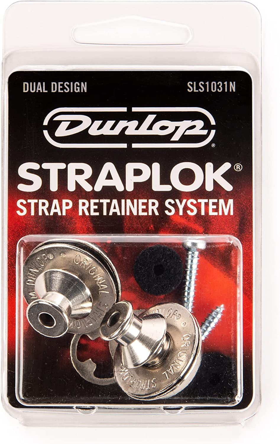 Dunlop Straplok Dual Design Strap Retainer System, Nickel