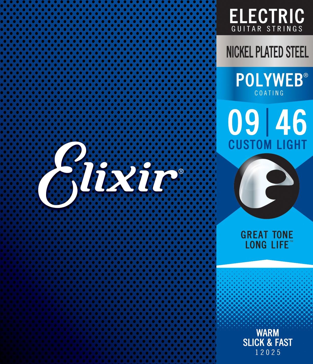 Elixir 12025 Polyweb Custom Light .009-.042 Coated Electric Guitar Strings
