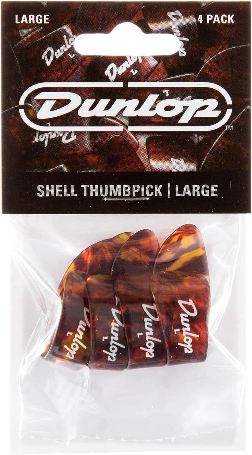 Dunlop Large Brown Shell Thumb Picks 4-Pack 9023P